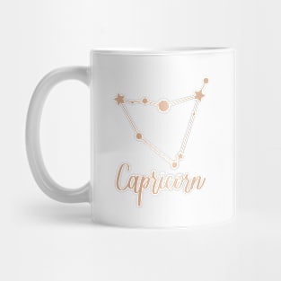 Capricorn Zodiac in Rose Gold Mug